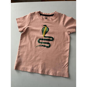 Tea Collection Coral Cotton T-Shirt with Cobra Design Size 3     A06